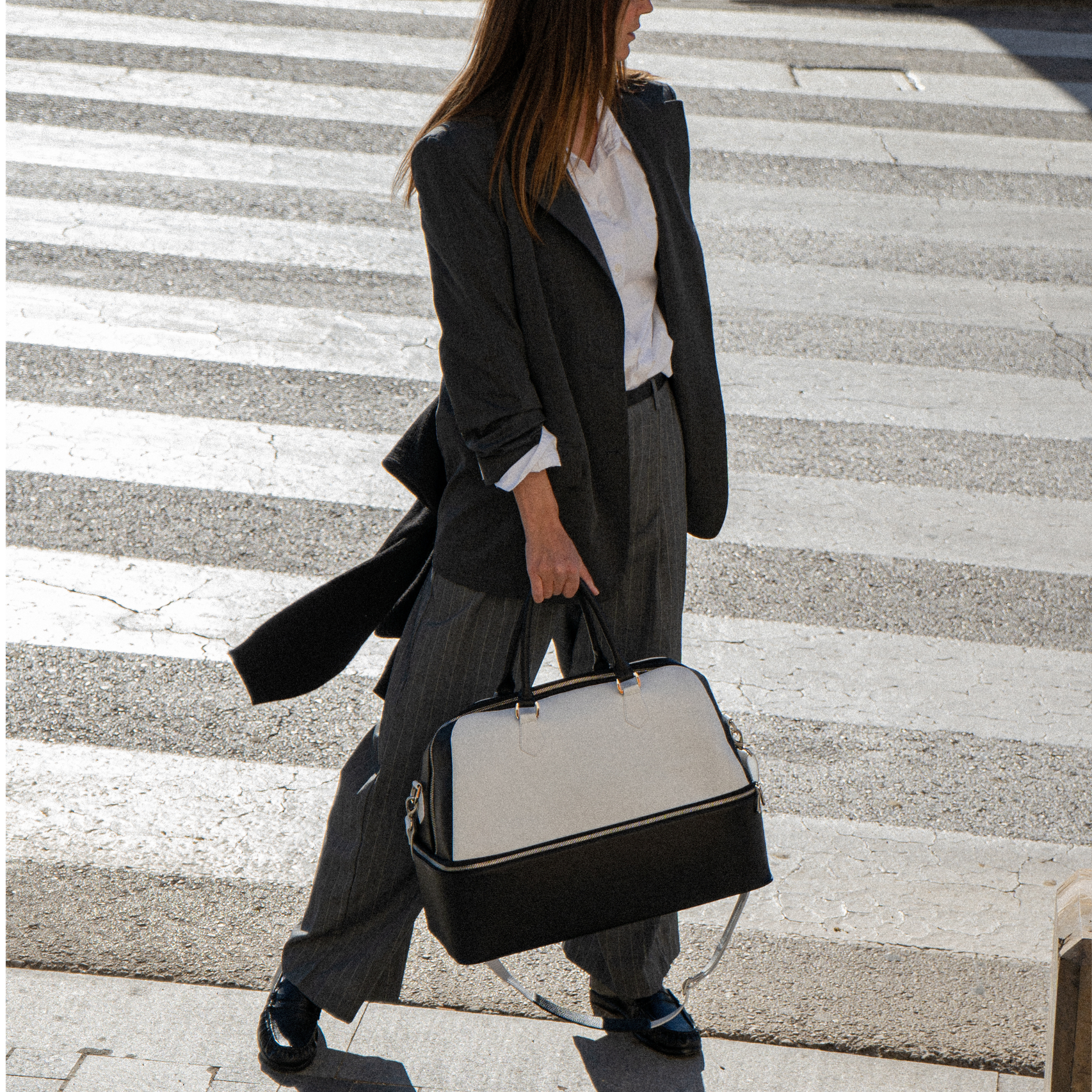 Senda Structured Weekender Black & White (003)