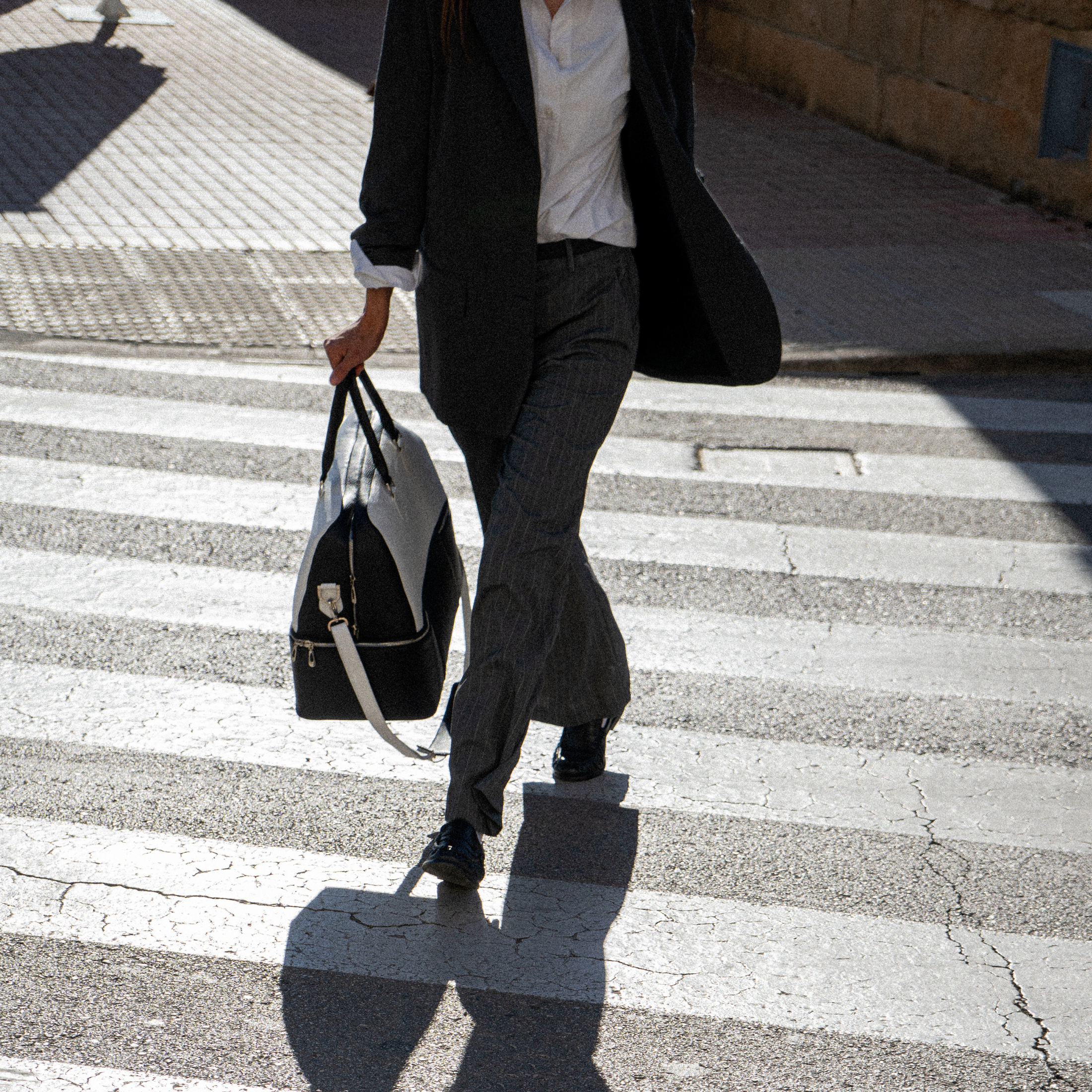 Senda Structured Weekender Black & White (003)