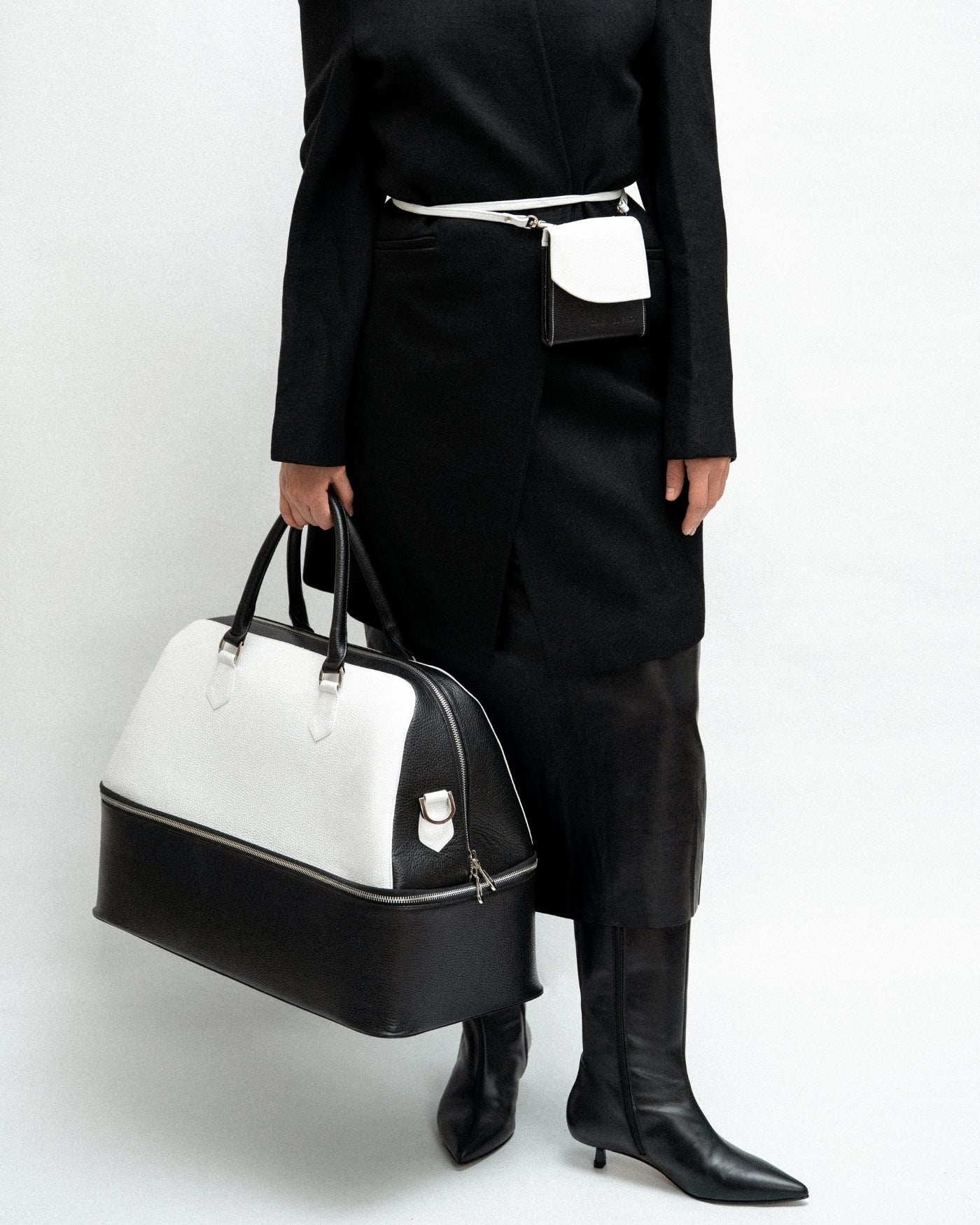 Senda Structured Weekender Black & White (003)