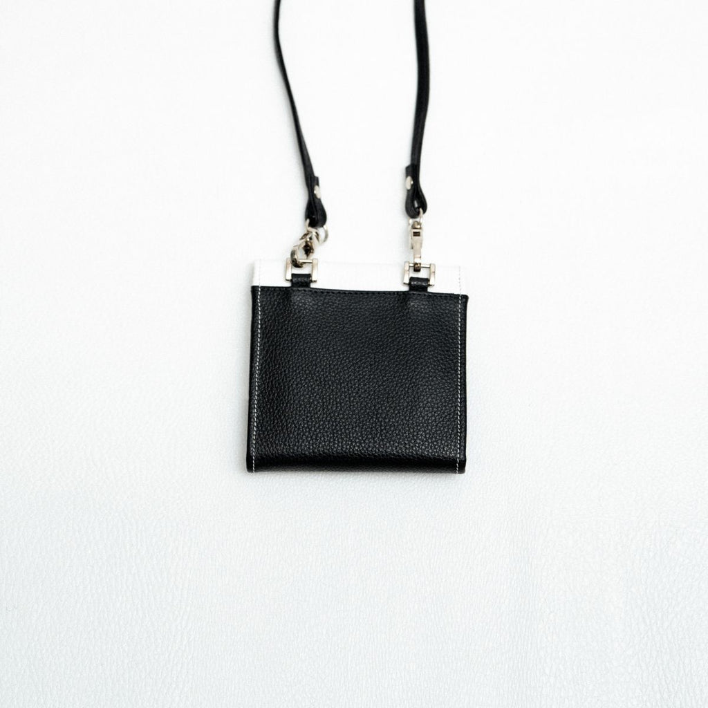 Ona Neck Card Holder Black &amp; White (005)