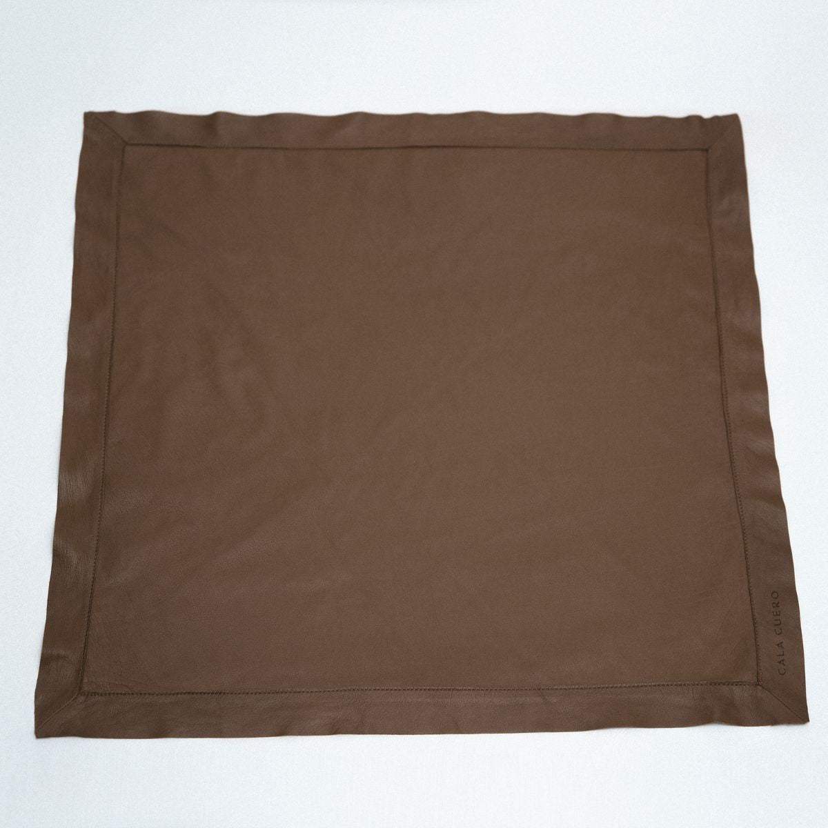 Marea Leather Square Scarf 75 Brown (006)