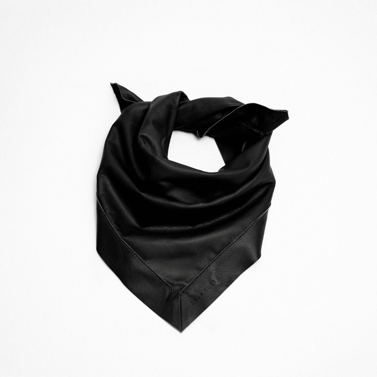 Marea Leather Square Scarf 75 Black (006)