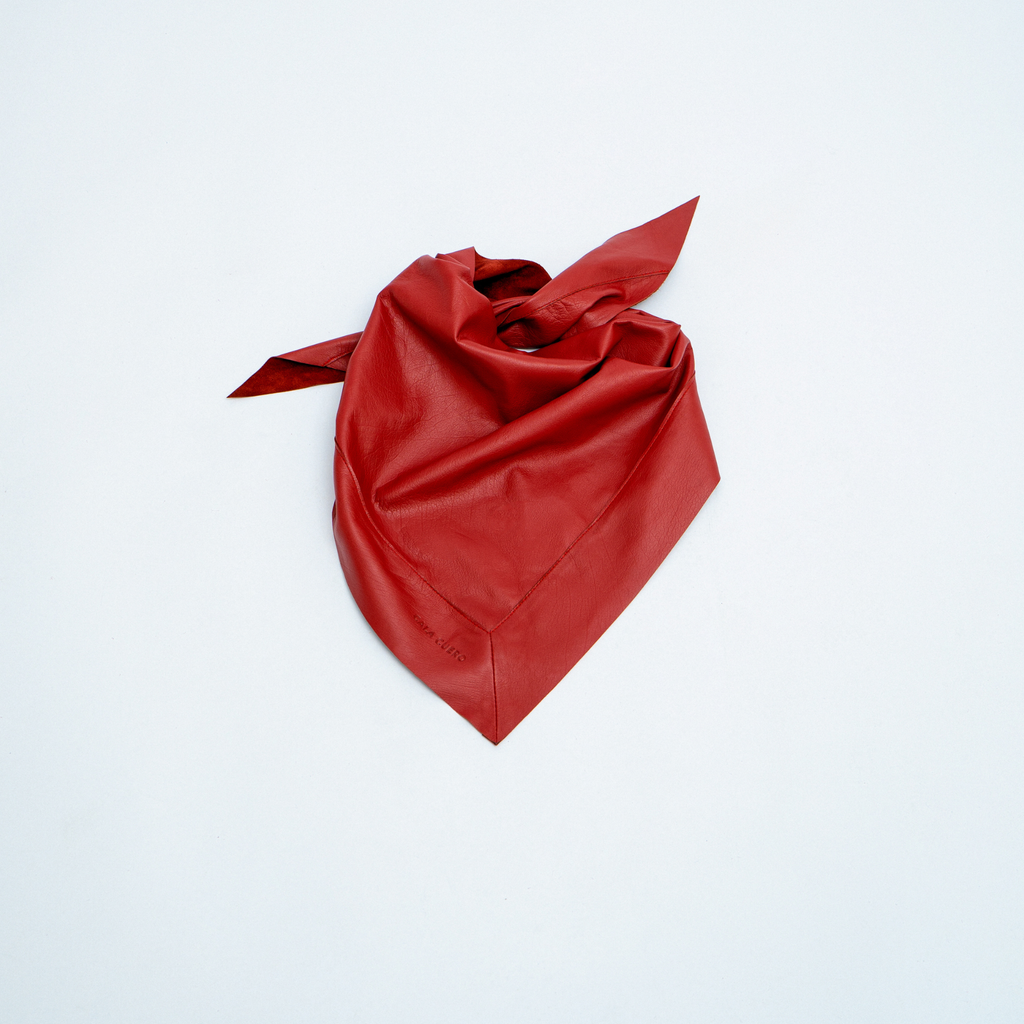Marea Leather Scarf Red (006)